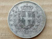 Κέρμα 5 λιρέτες 1874 Βασίλειο της Ιταλίας ασήμι 900/1000 δείγματα