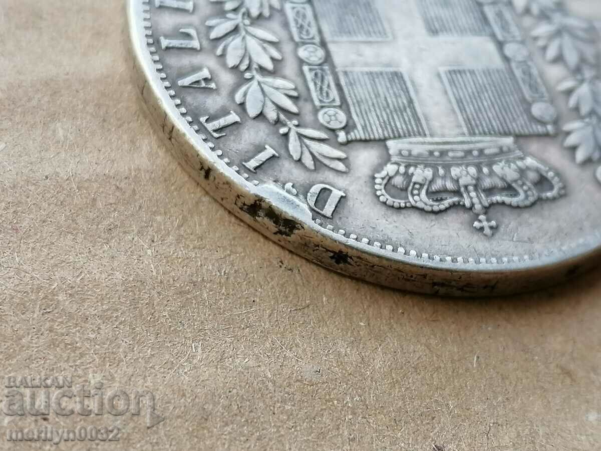 Κέρμα 5 λιρέτες 1875 Βασίλειο της Ιταλίας ασήμι 900/1000 δείγματα - 5