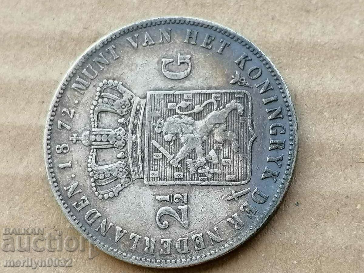 Coin 2/5 guilders 1872 K-tvo Netherlands silver 945/1000 - 6 Coin 2/5 guilders 1872 K-tvo Netherlands silver 945/1000 - 6