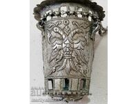 Revival silver home lamp double-headed eagle cross