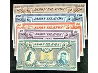 Jason Islands  50 P 1 5 10 20 Pounds 1979 Complete Set