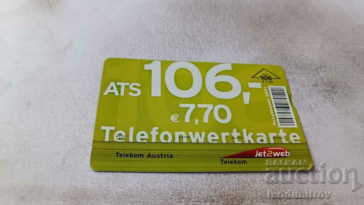 Фонокарта Telekom Austria 106 ATS