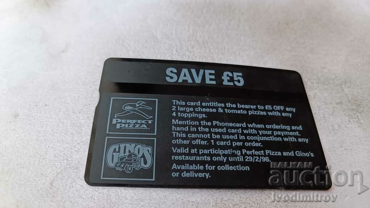 British Telecom sound card 50 units 5 pound off Your Pizza with price 1.15 BGN | € 0.59 British Telecom sound card 50 units 5 pound off Your Pizza with price 1.15 BGN | € 0.59