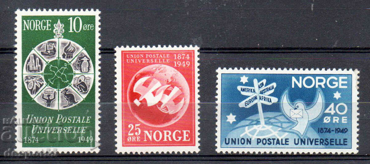 1949. Norvegia. 75 de ani de la Uniunea Poștală Universală.