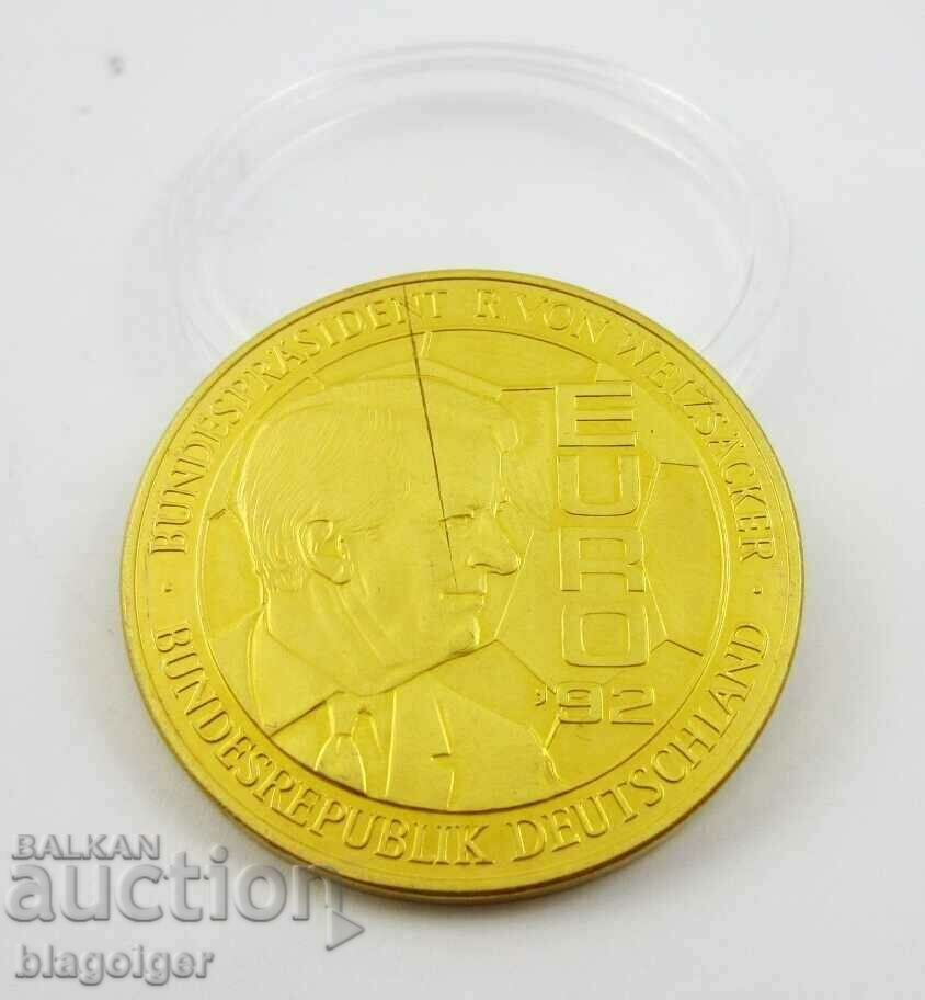 FOOTBALL-EURO'92 GERMANY-PLAQUET-COIN - 7 FOOTBALL-EURO'92 GERMANY-PLAQUET-COIN - 7