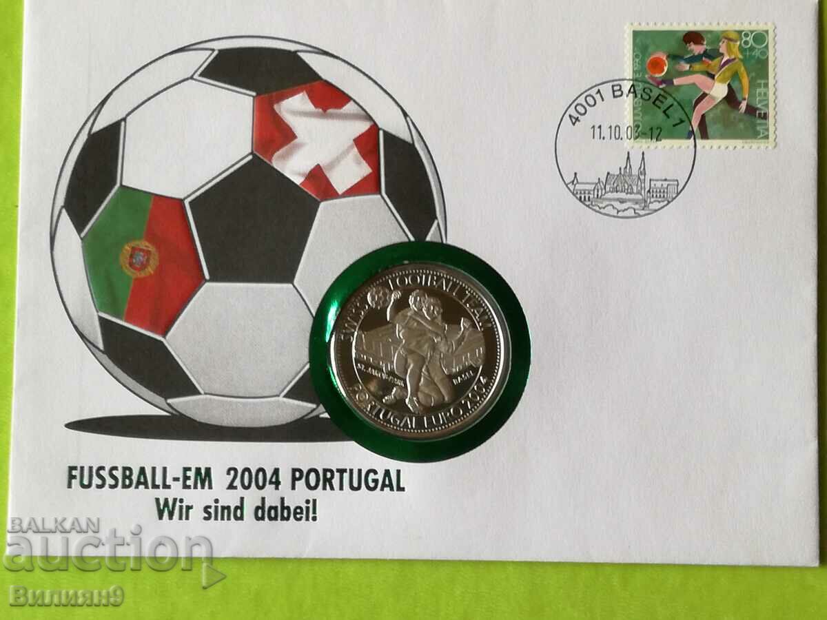 5 долара 2004 Либерия UEFA Euro 2004 - Swiss Team Proof