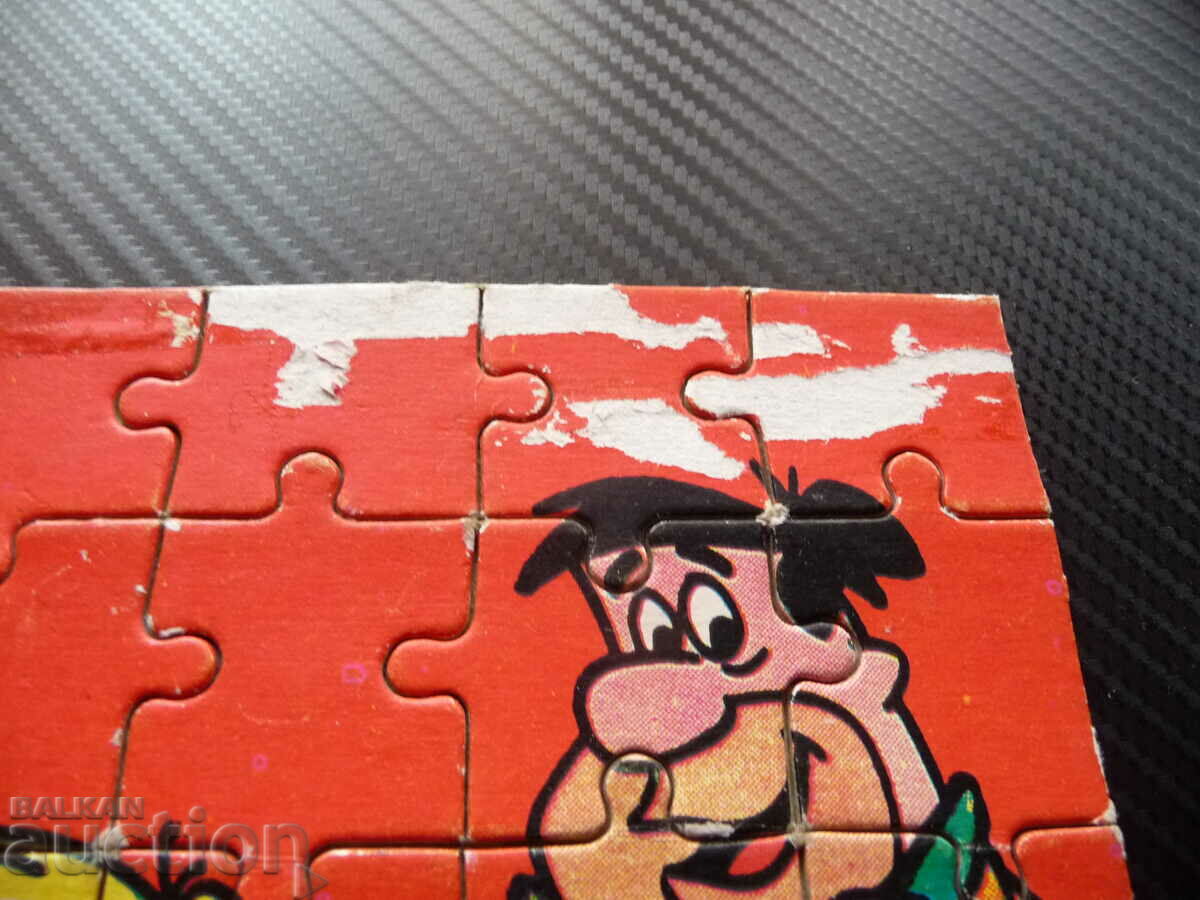 Old puzzle 20 pieces Fred Flintstone Barney Rubble animated film with price 5.00 BGN | € 2.56