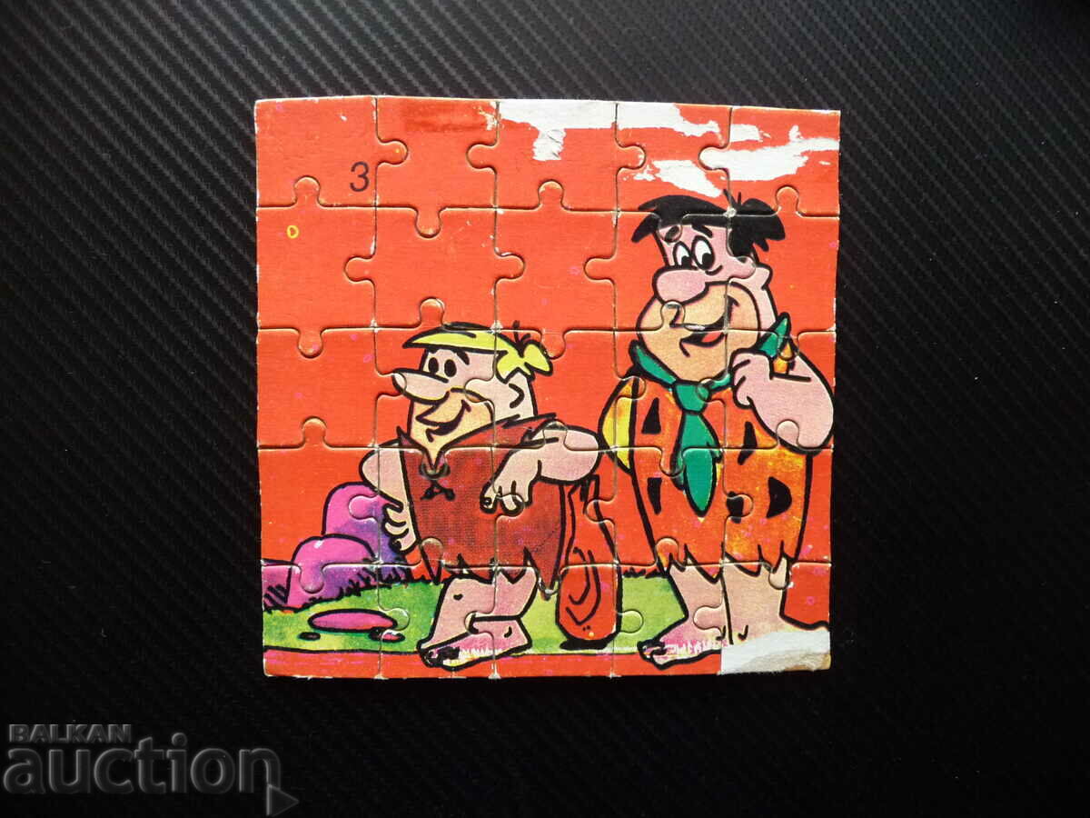Παλιό παζλ 20 τεμαχίων ταινία κινουμένων σχεδίων Fred Flintstone Barney Rubble