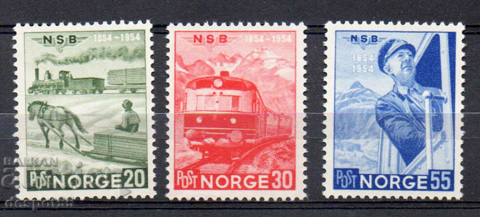 1954. Νορβηγία. Η 100η επέτειος του νορβηγικού σιδηροδρόμου.