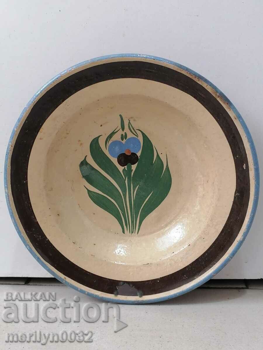 Българска керамична чиния паница керамика