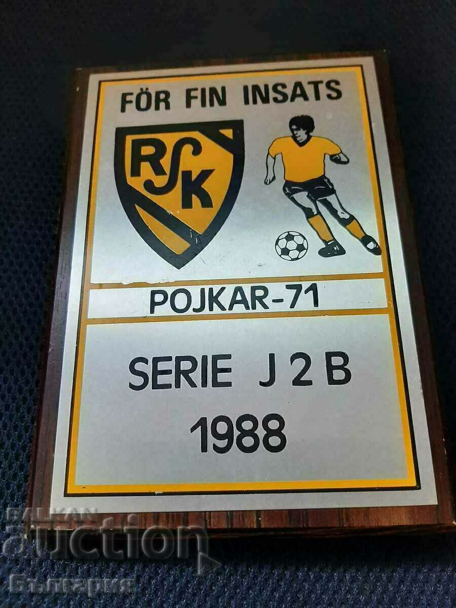 Old football plaque