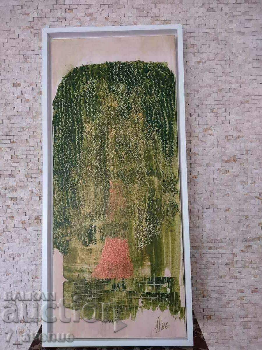 Author's painting - acrylic on canvas, "The Willow", 70/30 cm Author's painting - acrylic on canvas, "The Willow", 70/30 cm