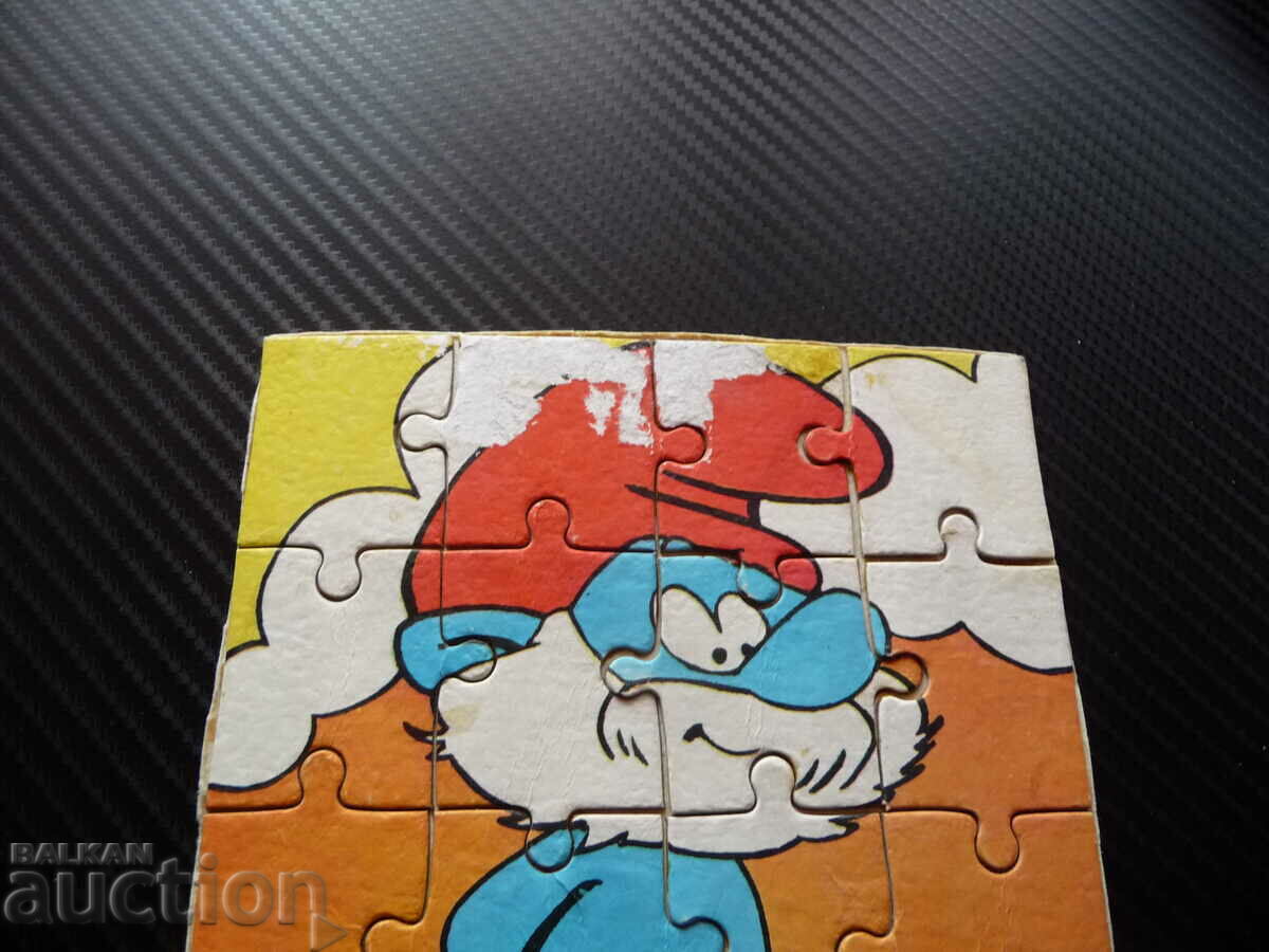 Old puzzle 16 pieces The Smurfs Papa Smurf Disney village blue with price 4.00 BGN | € 2.05 Old puzzle 16 pieces The Smurfs Papa Smurf Disney village blue with price 4.00 BGN | € 2.05