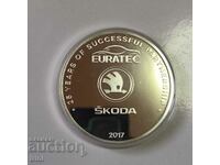 Silver-plated plaque 25 years. Euratek - ŠKODA limited series