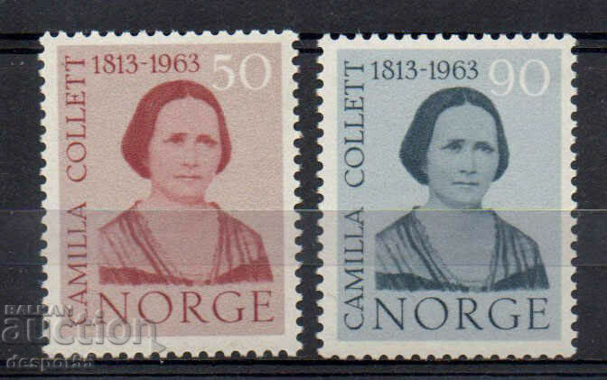 1963. Norvegia. 100 de ani de la nașterea Camillei Collette.