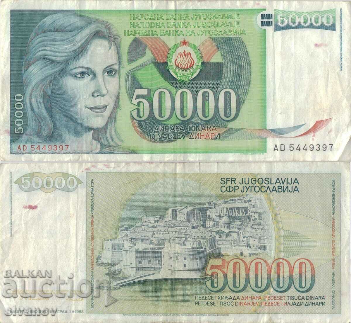 Iugoslavia 50.000 de dinari 1988 #5055