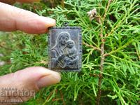 Old small bronze icon of the Holy Mother of God