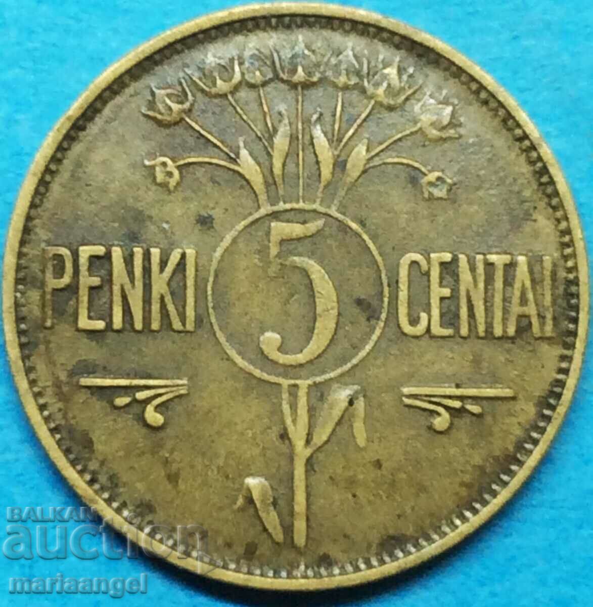 Литва 1925 5 центаи