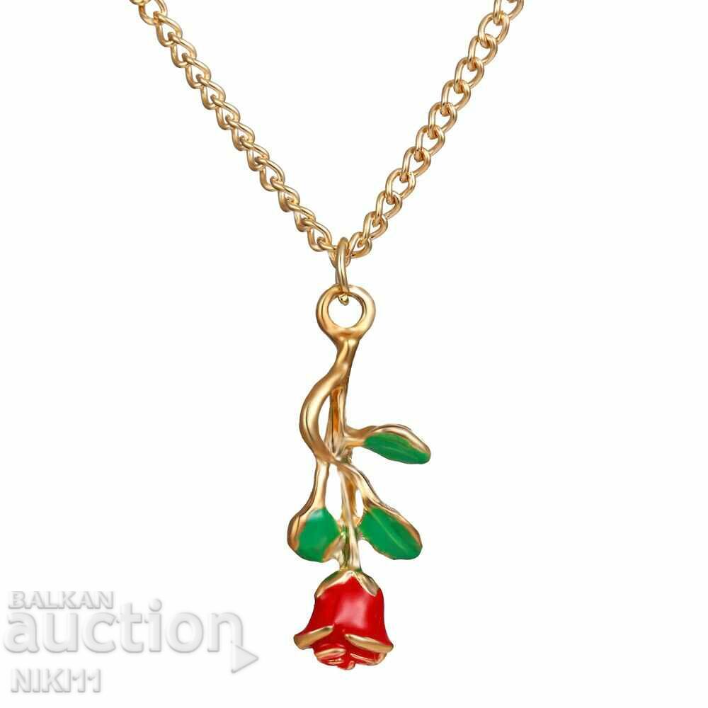 Κολιέ με κόκκινο τριαντάφυλλο με τιμή 8.00 BGN | € 4.09 Κολιέ με κόκκινο τριαντάφυλλο με τιμή 8.00 BGN | € 4.09