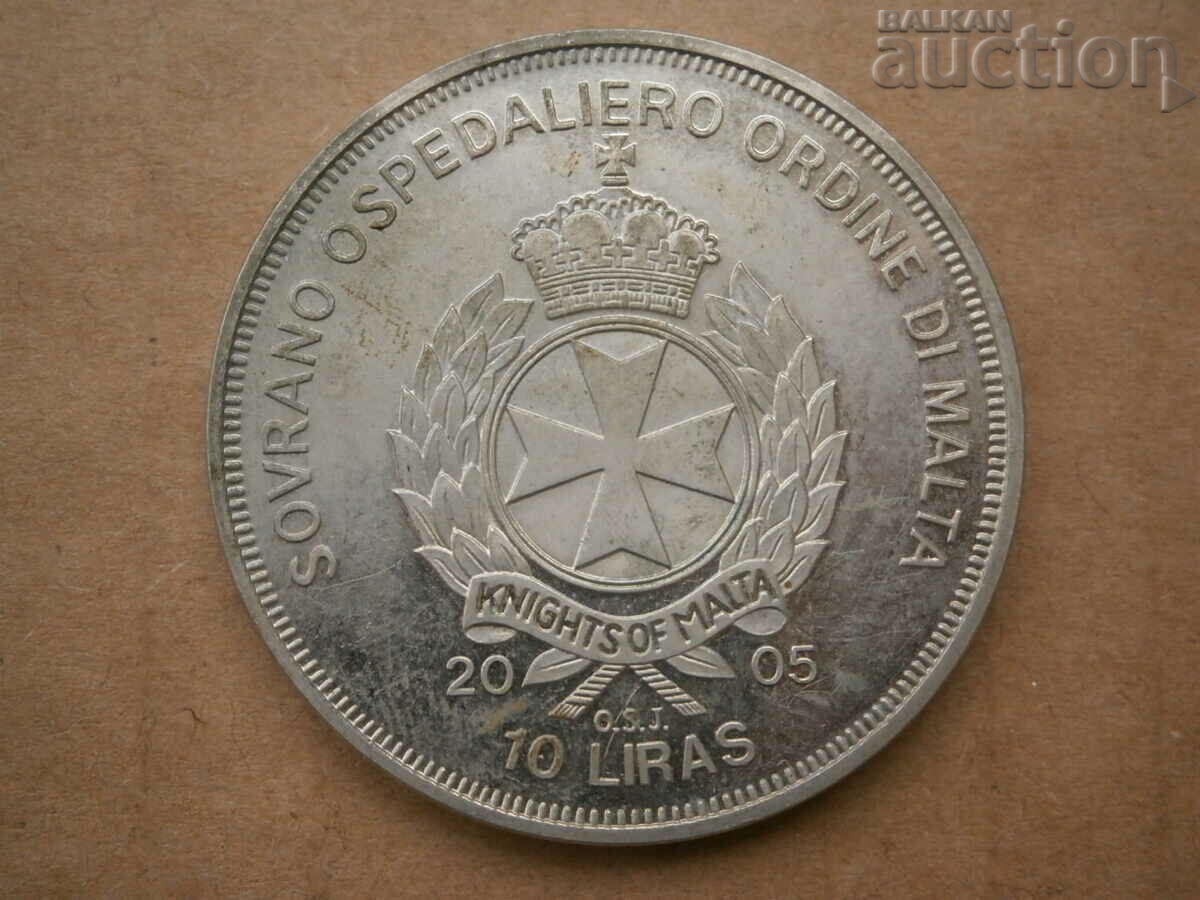 SOVRANO 10 lira Malta 2005 Order of Malta RRR