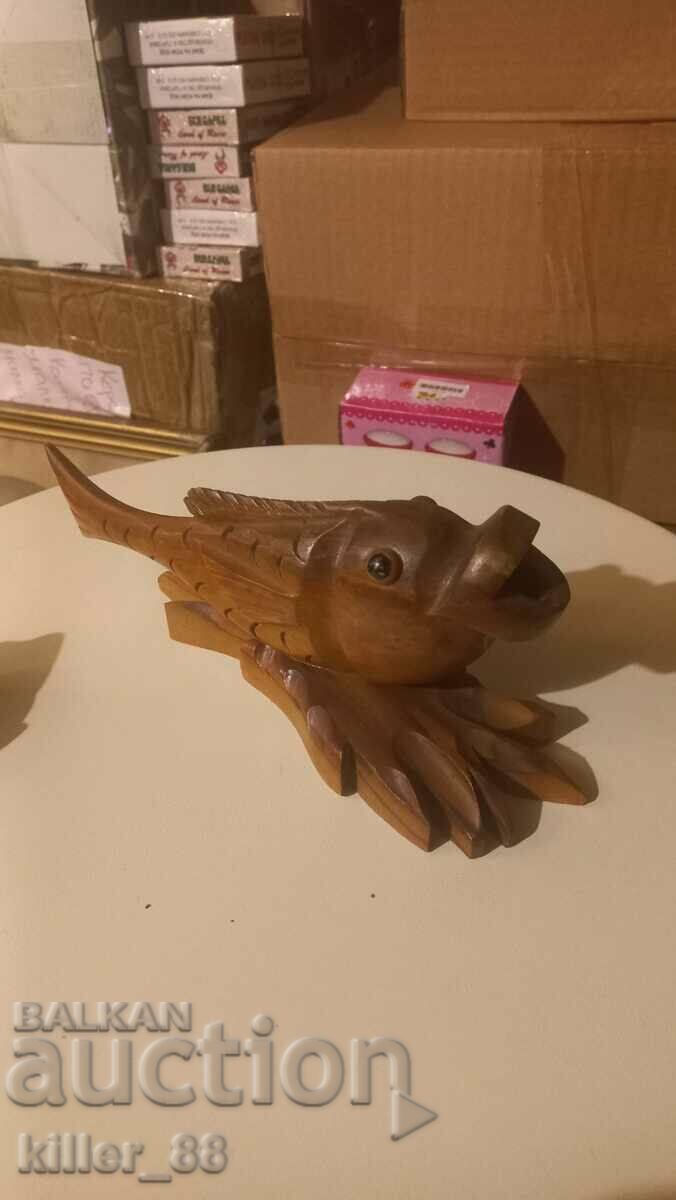 Wood carving fish