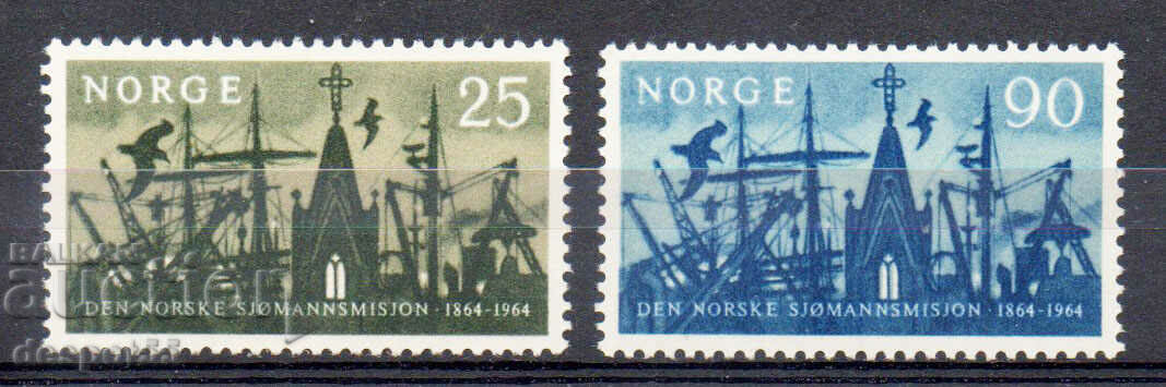 1964. Νορβηγία. 100 χρόνια νορβηγικών αποστολών μεταξύ των ναυτικών.