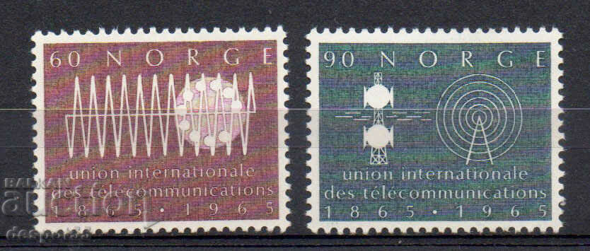1965. Норвегия. 100 год. на международните телекомуникации.