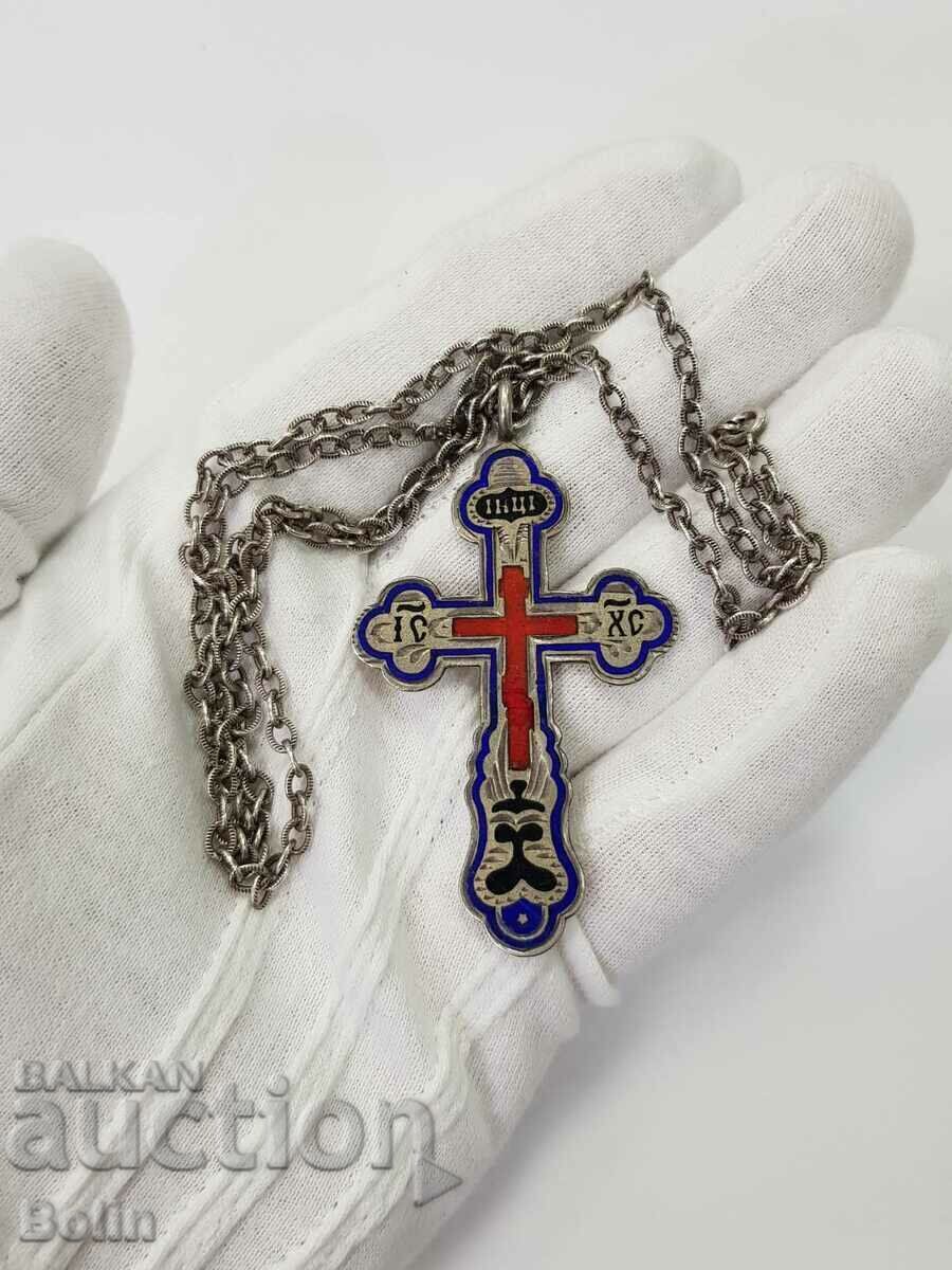 Cruce masculină din argint imperială rusă foarte rară, dovada 84, secolul al XIX-lea. - 5