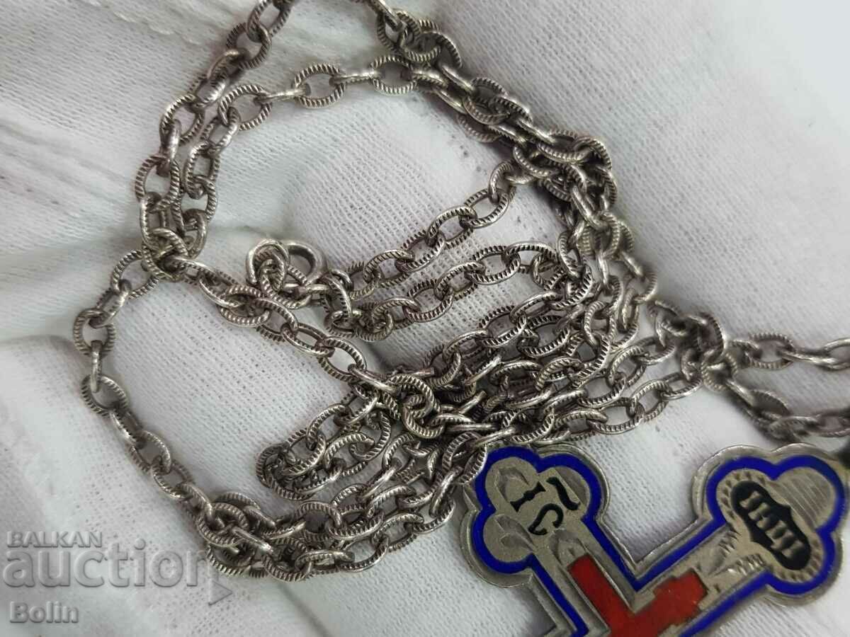 Cruce masculină din argint imperială rusă foarte rară, dovada 84, secolul al XIX-lea. - 7