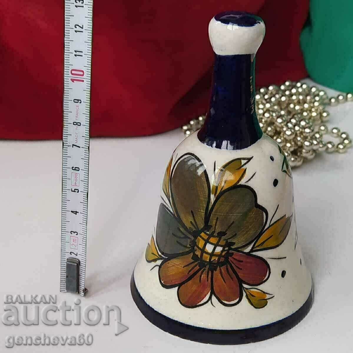 Licitație Clopot vechi din ceramică pictat, clopot