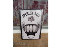 Metal sign beer advertising keg brewery bar Premium beer
