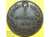5 centesimi 1895 Ιταλία Umberto 1 χάλκινο