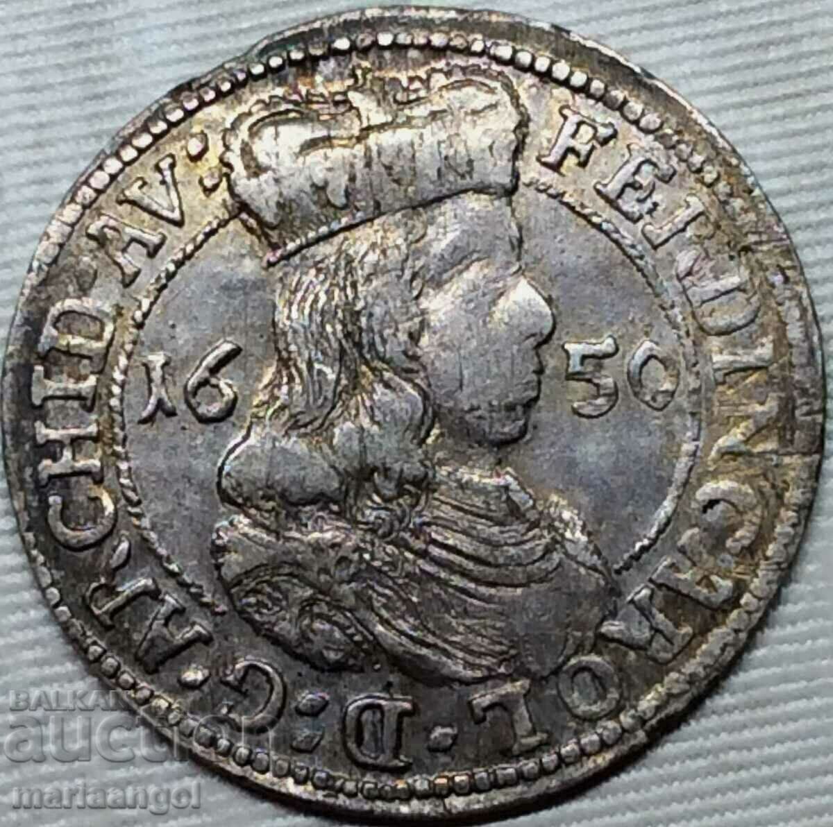 Austria 3 Kreuzer 1650 Ferdinand II Tyrol 21mm Ασημί