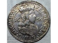 Austria 3 Kreuzer 1650 Ferdinand II Tirol 21mm Argint
