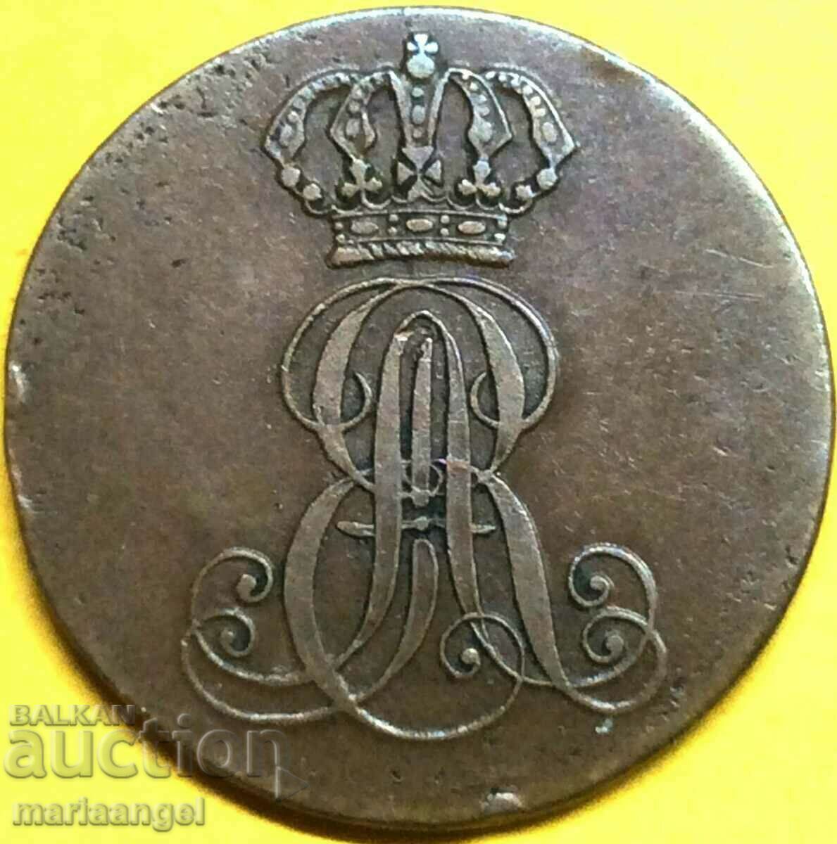 2 Pfennig 1839 Germania Hanovra - an rar