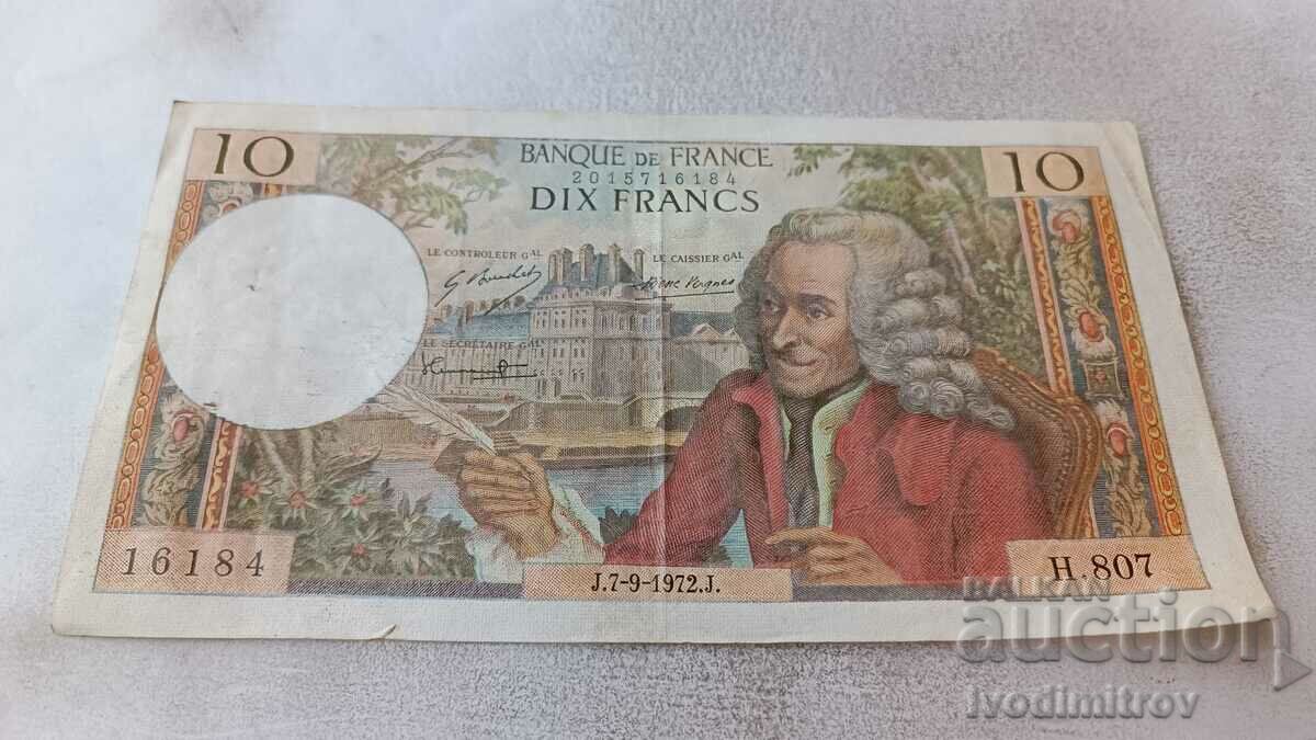 Франция 10 франка 1972