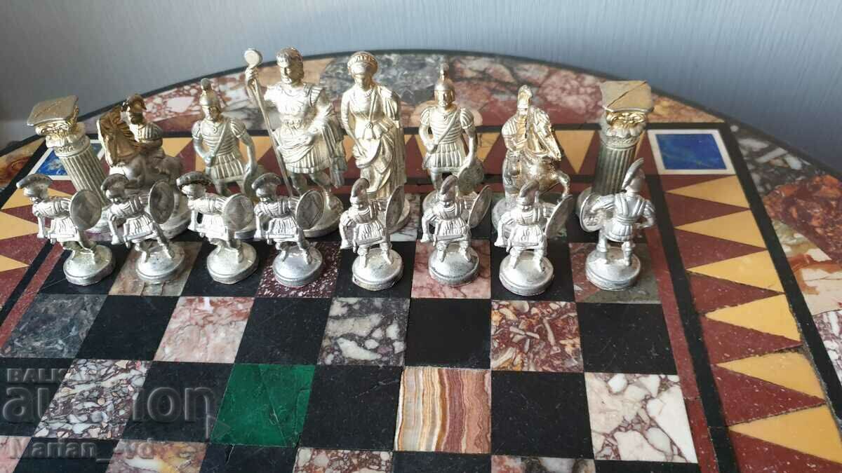 Old Victorian marble chess table 19th century - 5 Old Victorian marble chess table 19th century - 5