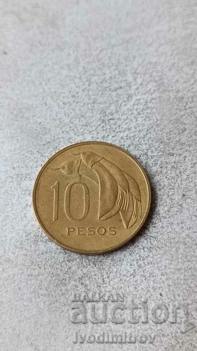 Уругвай 10 песос 1968