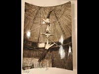 1962 цирк трио Станчеви снимка с автограф акробати