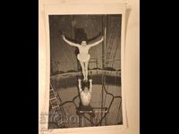 Bulgarian circus of the 60s, acrobats, old photo