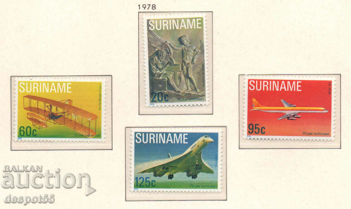 1978. Surinam. 75 de ani de la primul zbor motorizat.