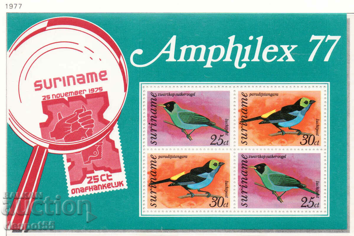 1977. Σουρινάμ. Φιλοτελική έκθεση Amphilex '77. ΟΙΚΟΔΟΜΙΚΟ ΤΕΤΡΑΓΩΝΟ.