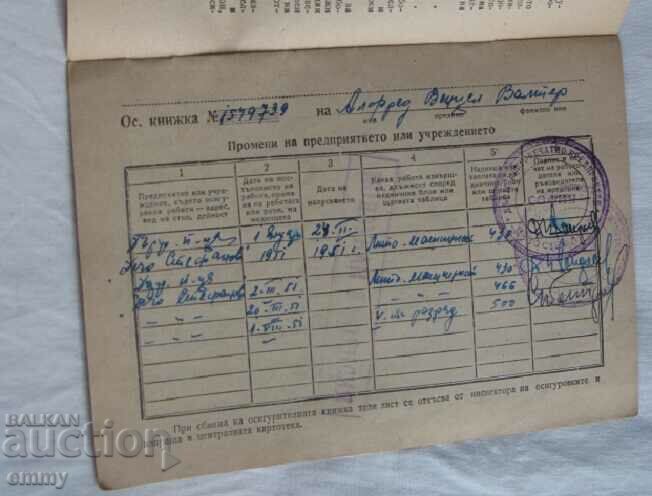 Social Security Institute Insurance Book 1954 - 5 Social Security Institute Insurance Book 1954 - 5