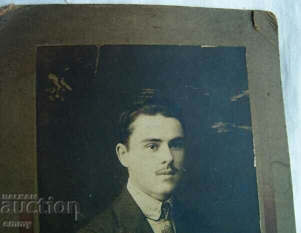 Old photo cardboard - young man, Plovdiv 1919 with price 9.00 BGN | € 4.60 Old photo cardboard - young man, Plovdiv 1919 with price 9.00 BGN | € 4.60