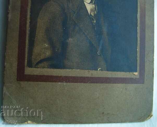 Auction Old photo cardboard - young man, Plovdiv 1919 Auction Old photo cardboard - young man, Plovdiv 1919
