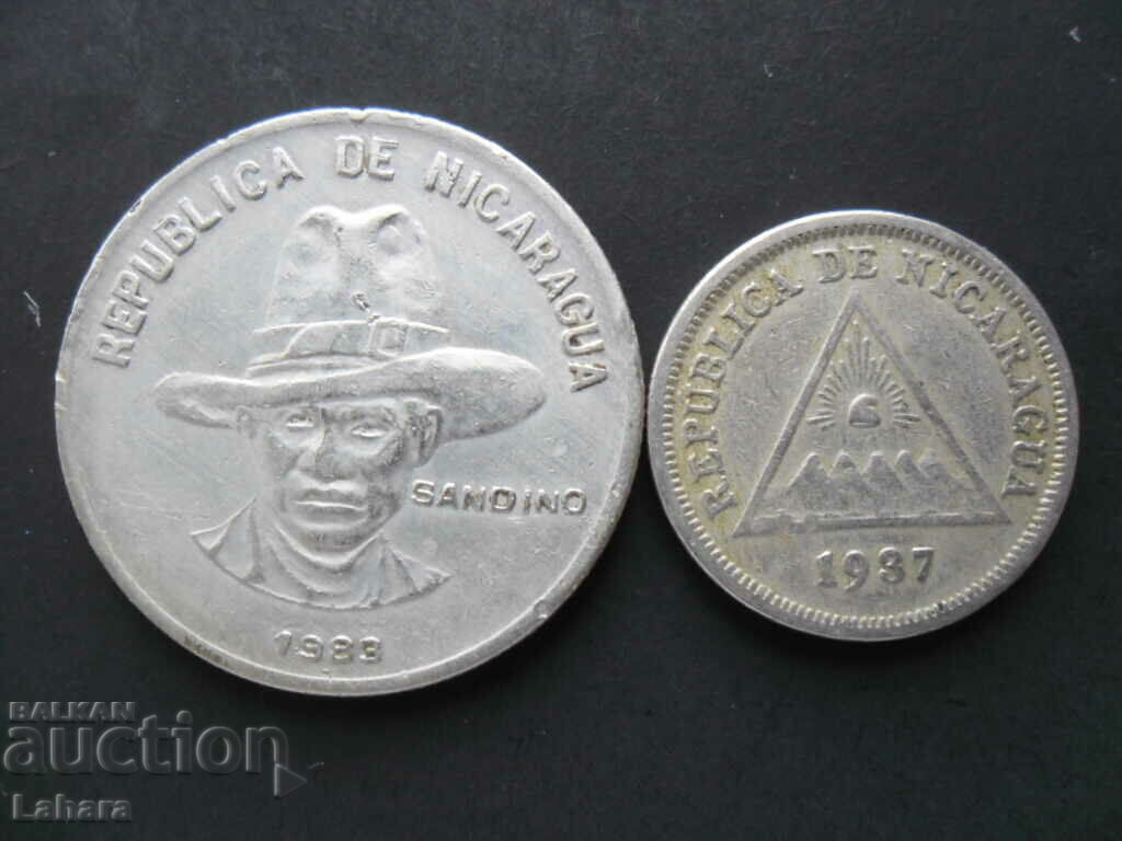 1 Cordoba 1983 and 5 Centavos 1937 Nicaragua 1 Cordoba 1983 and 5 Centavos 1937 Nicaragua