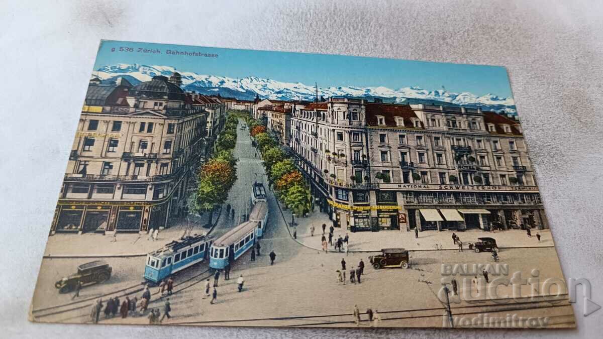 Postcard Zurich Bahnhofstrasse 1934