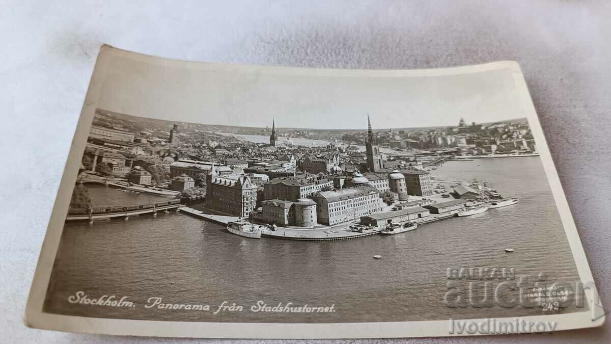 Καρτ ποστάλ Στοκχόλμη Πανόραμα fran Stadshustornet