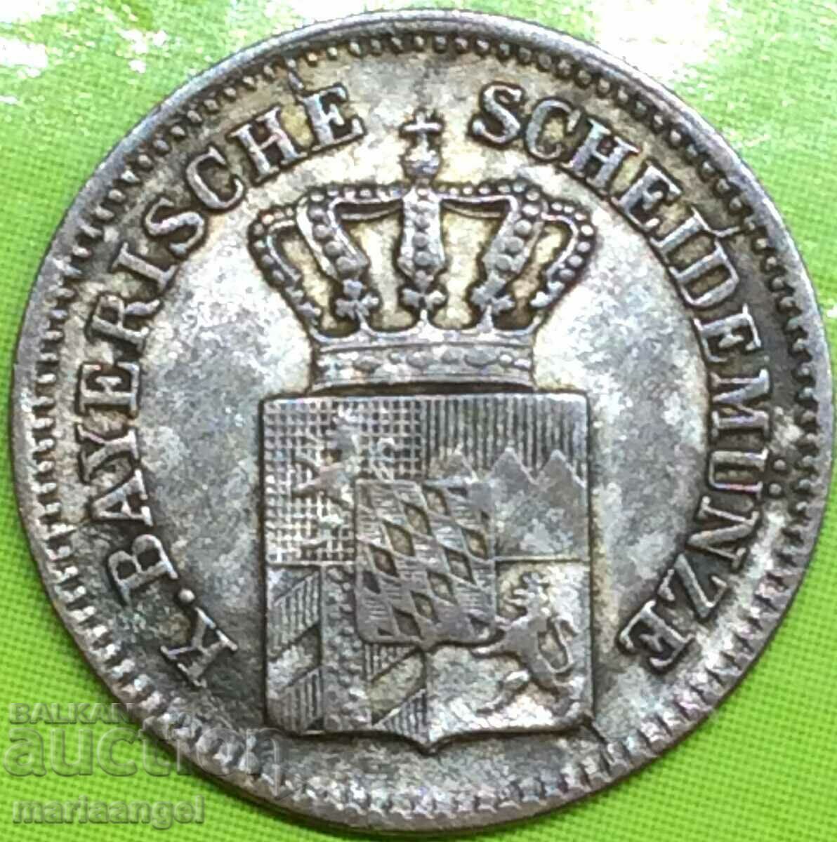 Germany Bavaria 1, Kreuzer 1854 silver - quite rare