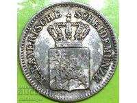 Германия Бавария 1,кройцер 1854 сребро - доста рядка